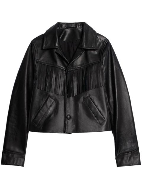 tasselled leather jacket