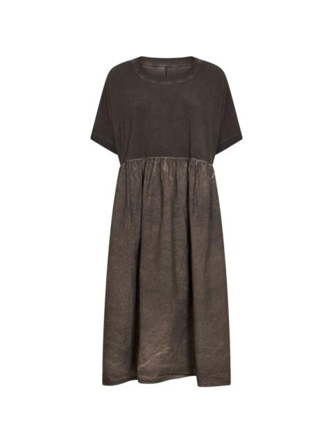 gathered-waist midi dress