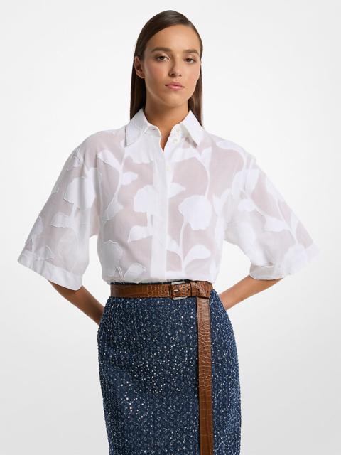 Floral Fil Coupé Cotton Shirt