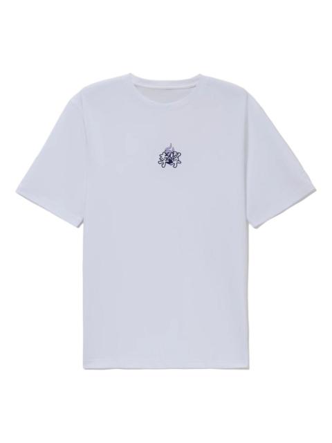 Li-Ning Sports Living Series Logo Embroidered Round Neck Short Sleeve 'White' AHSS017-2