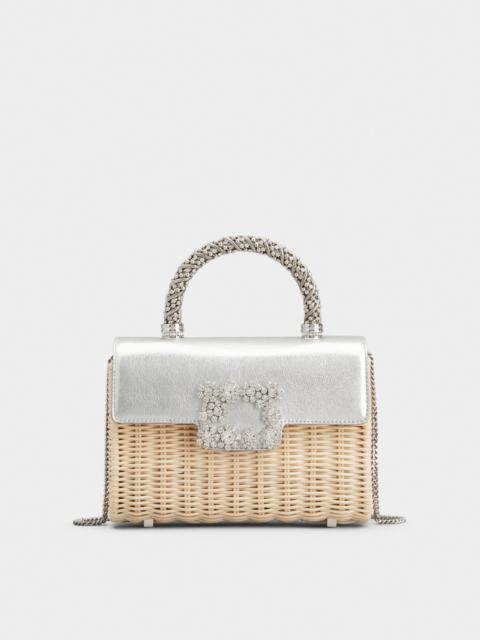 Jewel Efflorescence Mini Bag in leather and rattan