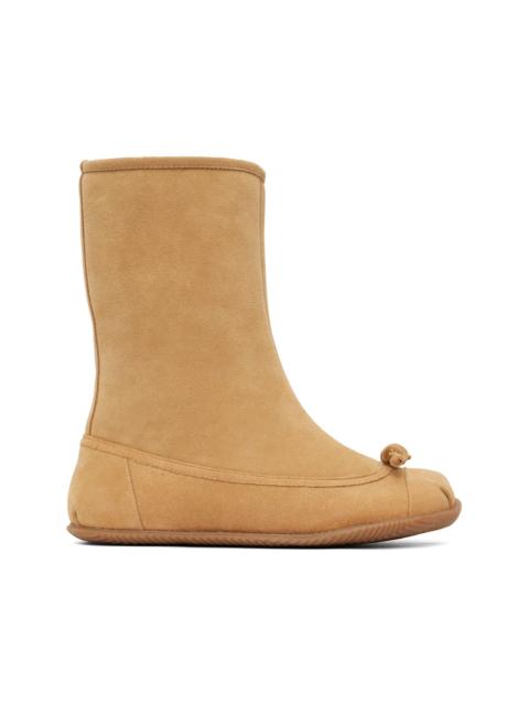 Beige Tall Baby Boots