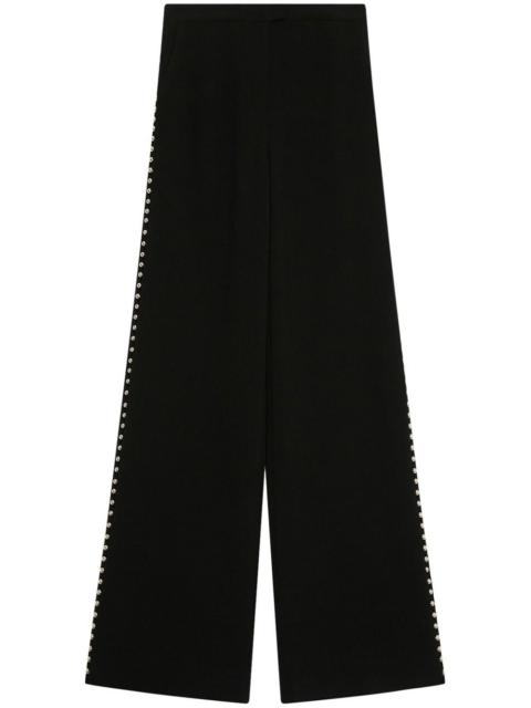 stud-detail wide-leg trousers