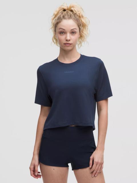 Swiftly High-Low Cropped Short-Sleeve Shirt