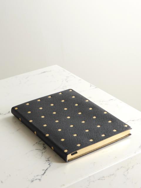 Stars Soho Panama Debossed Metallic Textured-leather Notebook