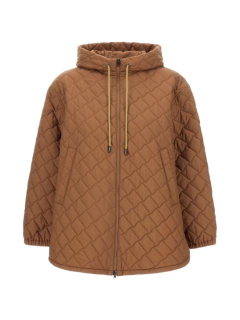 hooded quilted coat