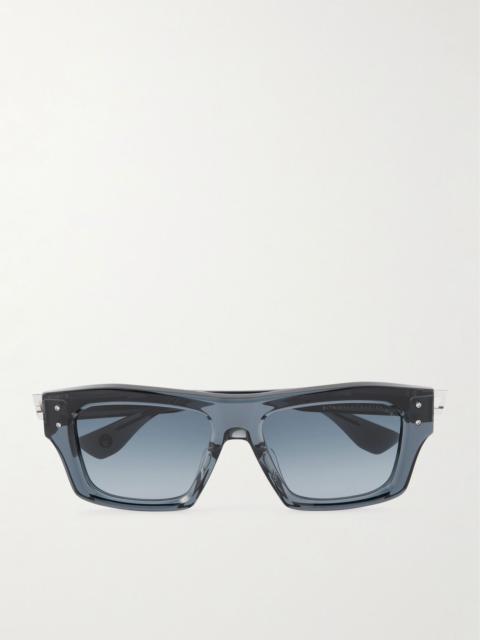 Grandmaster-Eight Square-Frame Acetate and Titanium Sunglasses Gray