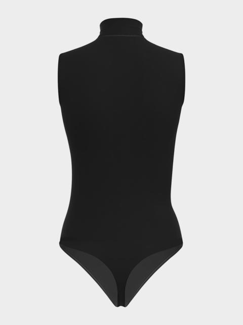 Sleeveless Mock-Neck String Bodysuit