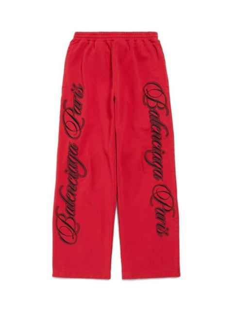 Men's Cursive Baggy Pants in Red/black