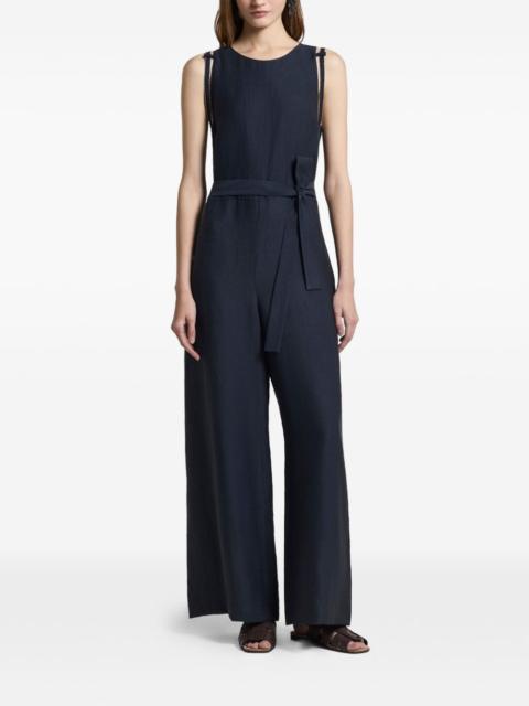 strap-detail tie-waist jumpsuit