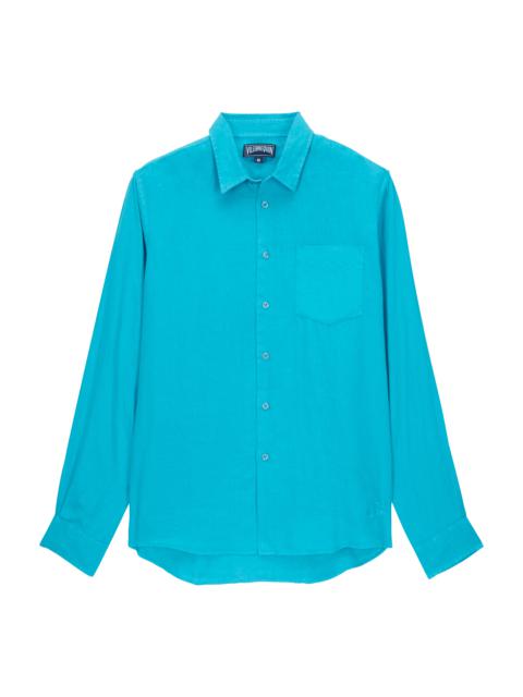 Men Linen Shirt Solid