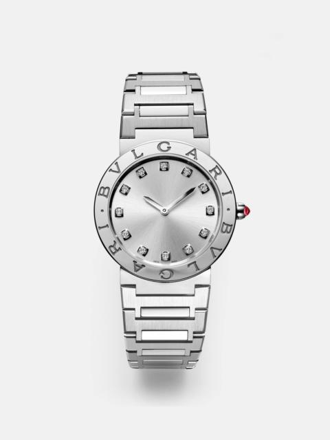 Bvlgari Bvlgari Lady 33mm stainless steel watch with diamonds and rubellite