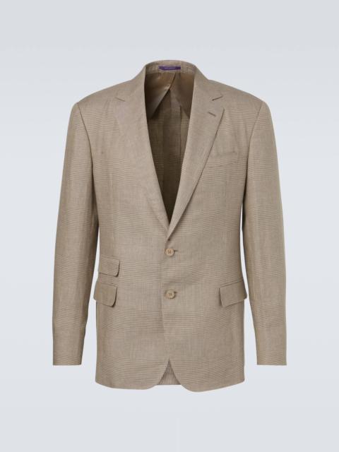 Checked linen and silk blazer