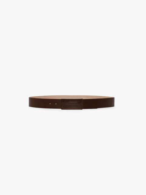 Tonal Jumbo Frame Belt In Dark Brown Smooth Leather