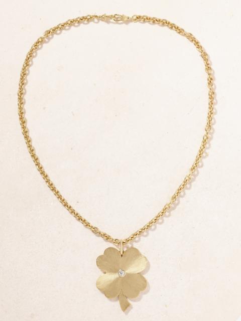 Jumbo Clover 18-karat Gold Diamond Necklace
