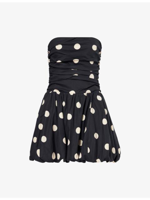 Clea Polka-Dot Stretch-Cotton Mini Dress