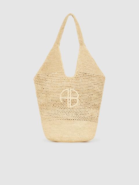 Leah Logo Hobo Raphia - Natural