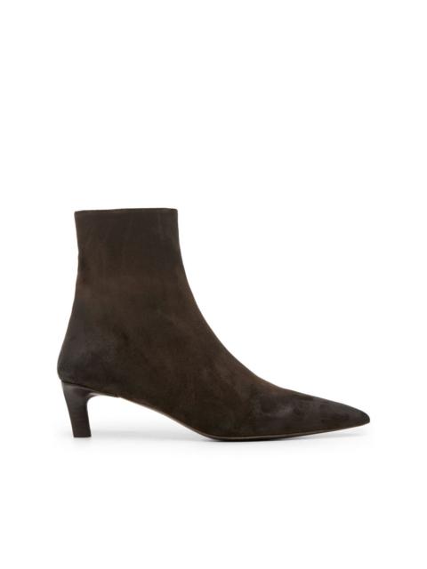 pointed-toe suede ankle boots