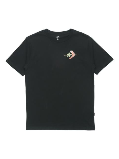 Men's Converse Pattern Casual Sports Short Sleeve Black 10021513-A02