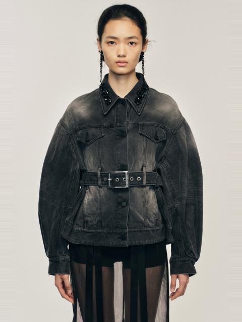 Embellished Sculpted Belt Detail Jacket