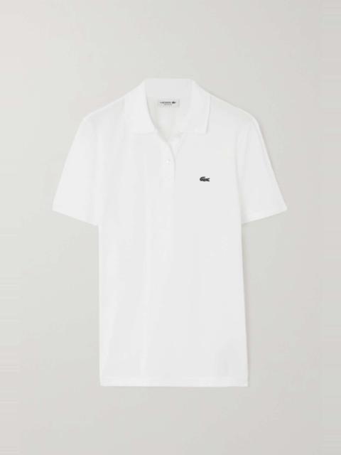 Appliquéd cotton-piqué polo shirt