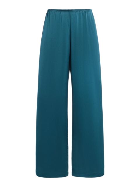 Barb Satin Wide-Leg Pants blue
