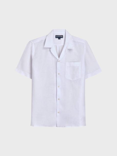 Men Bowling Linen Shirt Solid