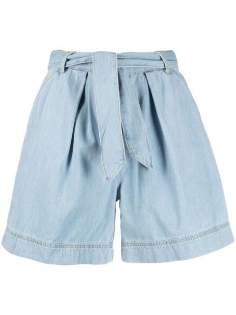 belted denim shorts