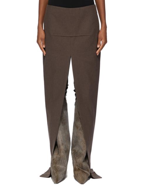 Brown Concordians Sliced Maxi Skirt