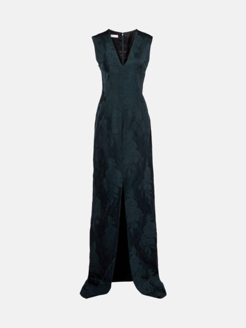 Floral jacquard gown