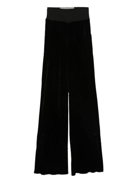 velvet panel trousers