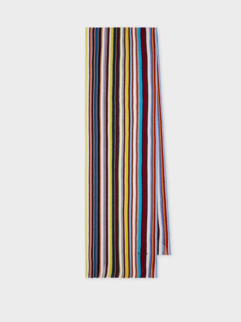 Knitted Merino Wool 'Signature Stripe' Scarf