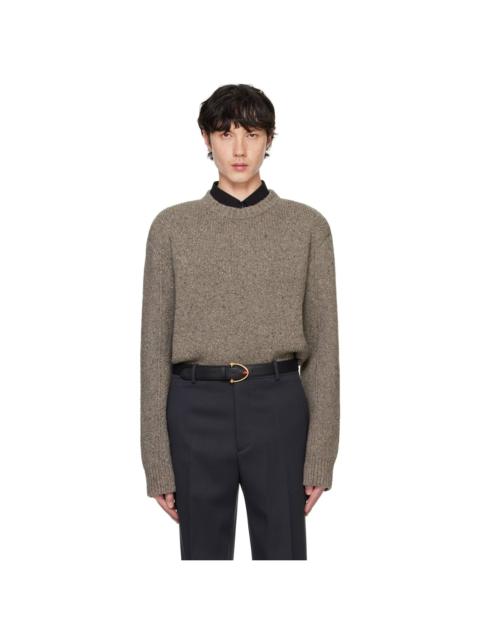 Taupe Wool Tailored Sweater