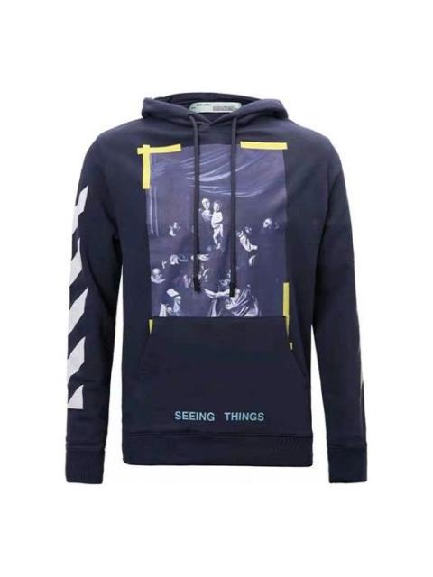 Men's Off-White Painting Navy Blue OMBB003F170030163201