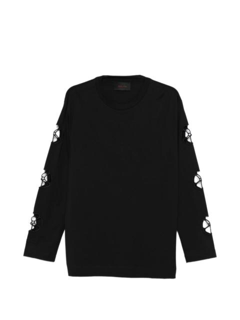 cut-out long-sleeve T-shirt