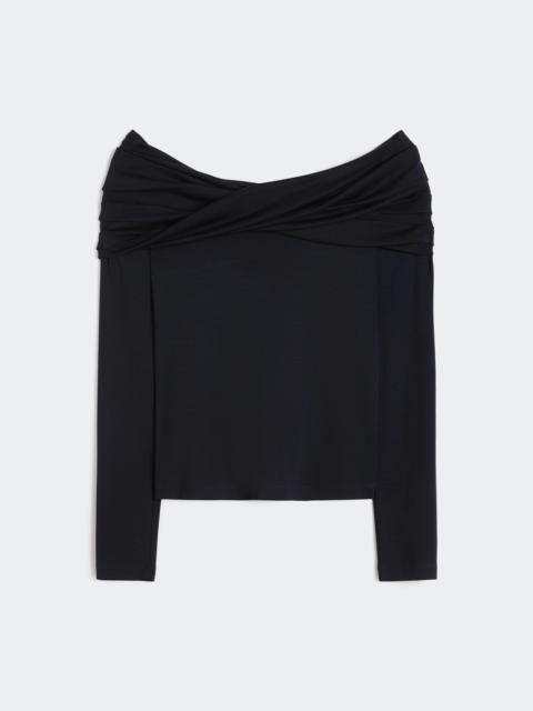 Wool off-the-shoulder top - ULTRAMARINE