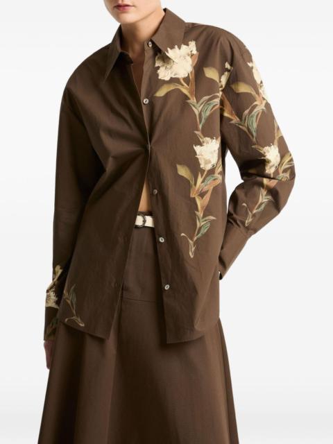 floral-print shirt