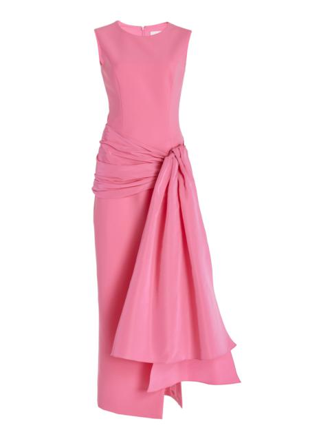 Embellished Crepe Midi Dress pink