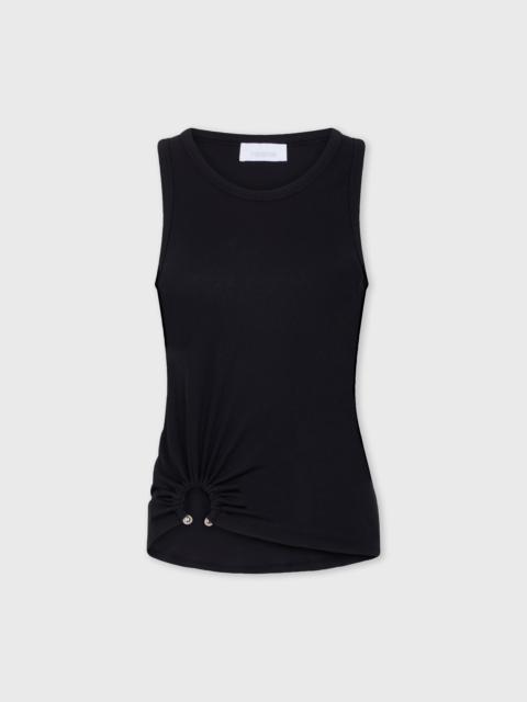 BLACK TANK TOP WITH SIGNATURE PIERCING