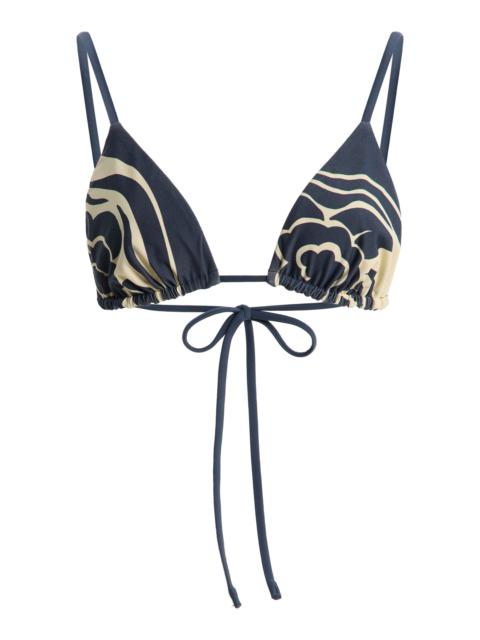 Lilou String Triangle Bikini Top blue