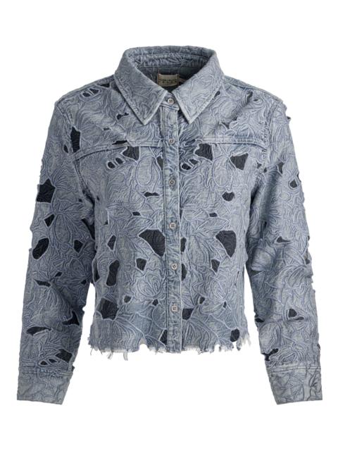 FINELY LASER-CUT DENIM SHIRT