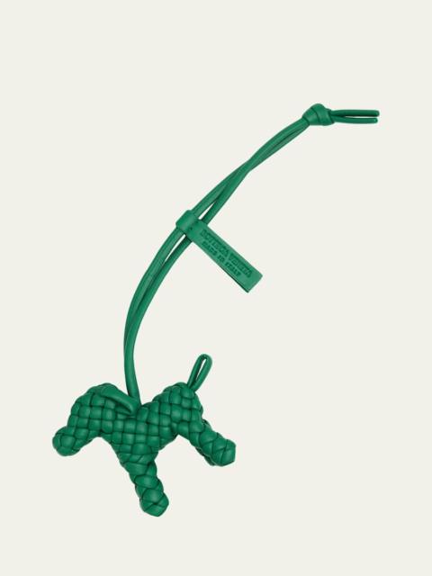 Intreccio Nappa Leather Dog Charm