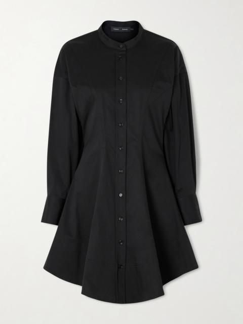 Janan Paneled Cotton-blend Satin Mini Dress