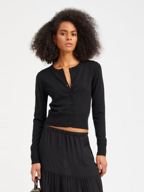 BLACK ULTRA FINE CASHMERE BABY CARDIGAN