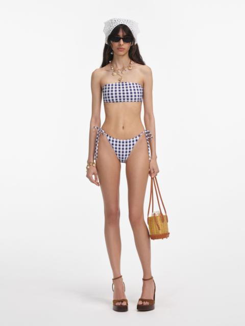 Navy Gingham Bikini Top