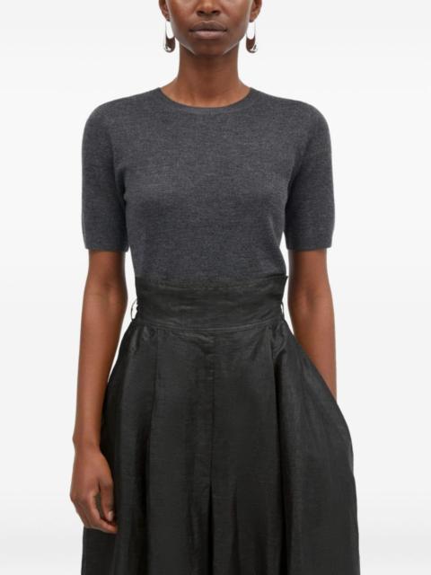 Nova Light Ramie pleated wrap midi skirt