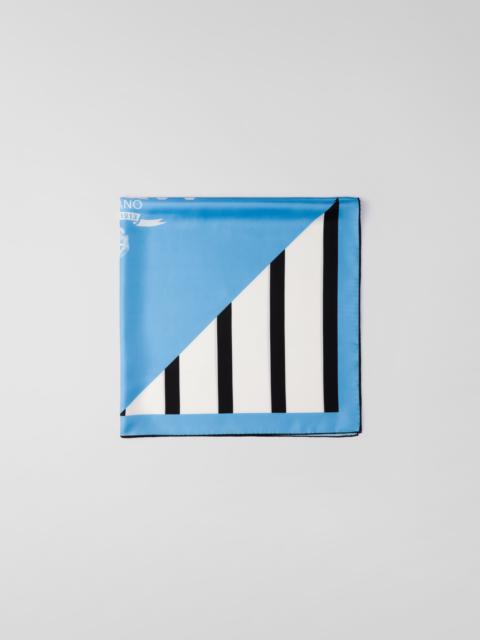 Printed silk twill scarf