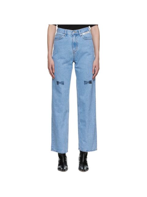 Blue Bow Stamped Jeans