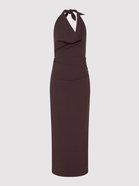 Structural Tie Dress - Port