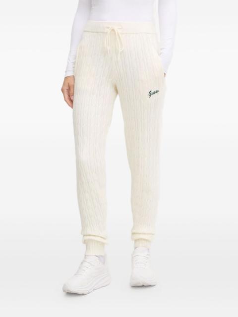 cable-knit track pants